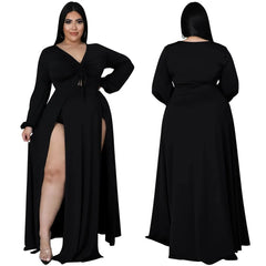 Solid Color Plus Size Women's Dress - Curvy 'n Pretty