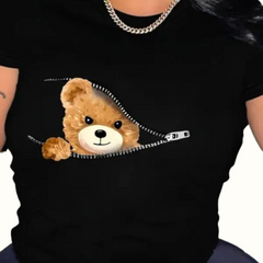 Casual Print Basic O Neck T-Shirts - Curvy 'n Pretty