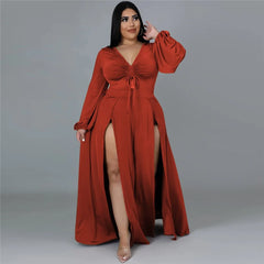 Solid Color Plus Size Women's Dress - Curvy 'n Pretty