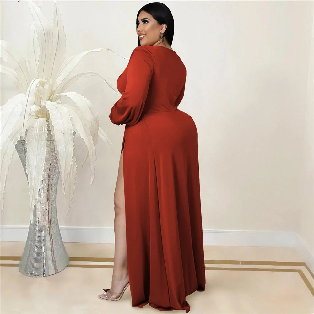 Solid Color Plus Size Women's Dress - Curvy 'n Pretty