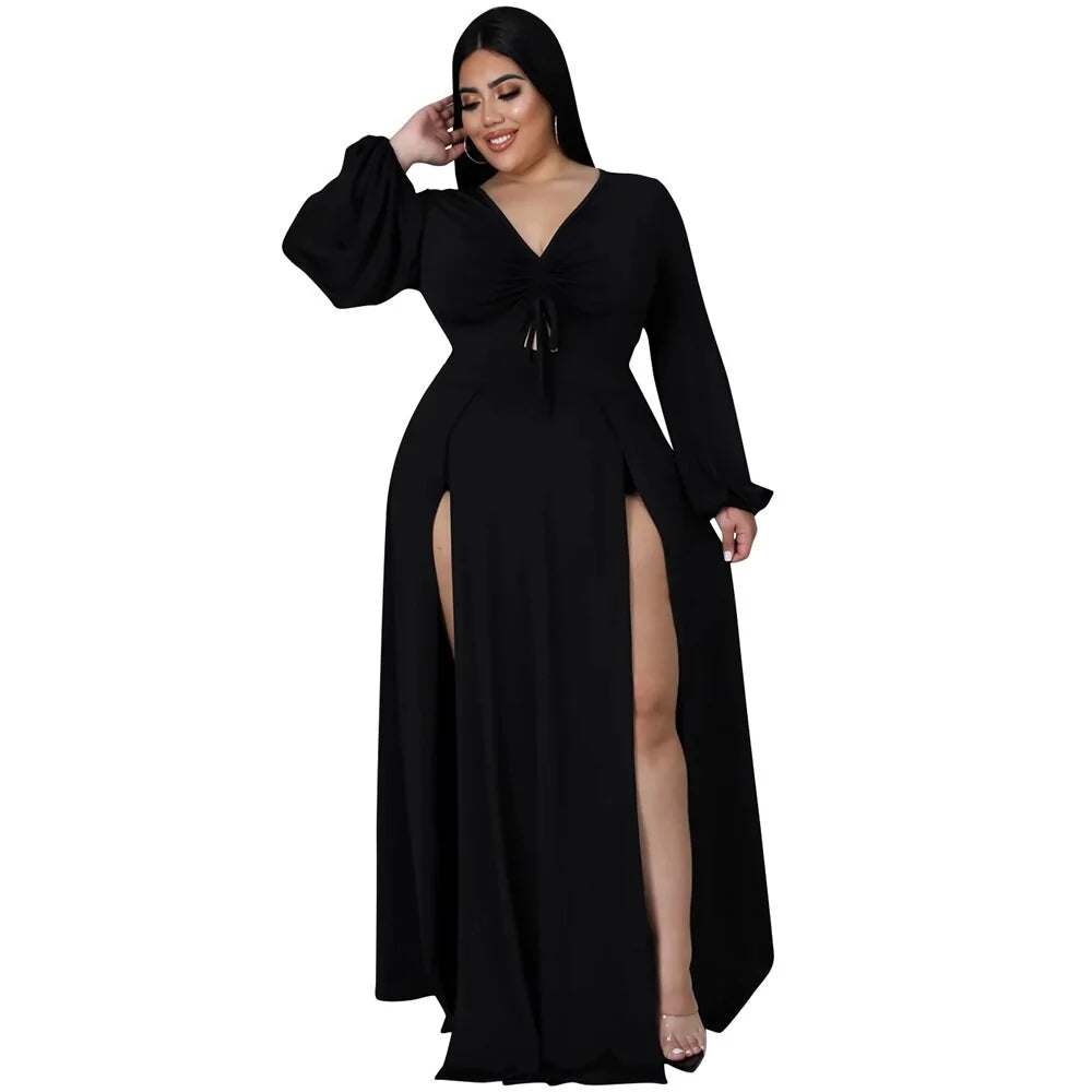 Solid Color Plus Size Women's Dress - Curvy 'n Pretty