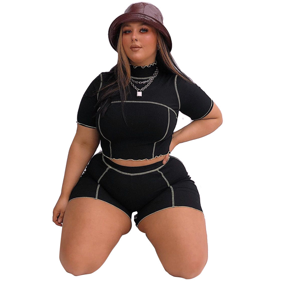 Plus Size Solid Color Casual Suit Women Sports Yoga Suit