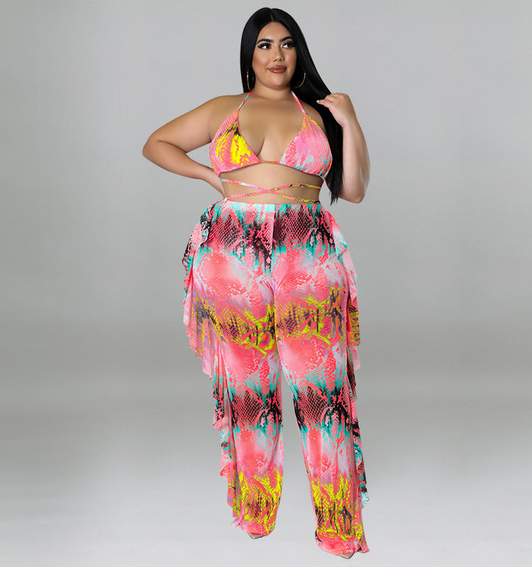 Plus Size Swimwear Spring Sexy Swimsuit Trousers Three-Piece Suit