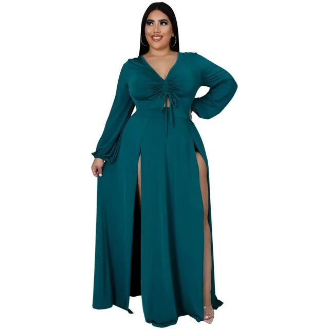 Solid Color Plus Size Women's Dress - Curvy 'n Pretty