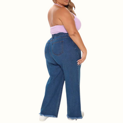 Casual Butterfly Embroidered Plus Size Jeans - Curvy 'n Pretty