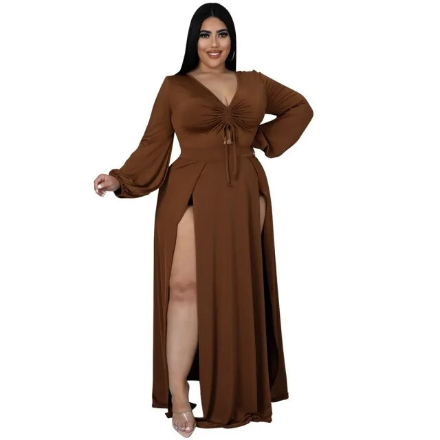 Solid Color Plus Size Women's Dress - Curvy 'n Pretty
